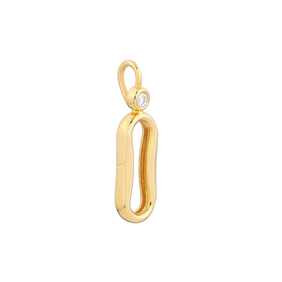 14K Yellow Gold 1/20tcw Diamond Oval Link Pendant Birmingham Jewelry Pendant Birmingham Jewelry 