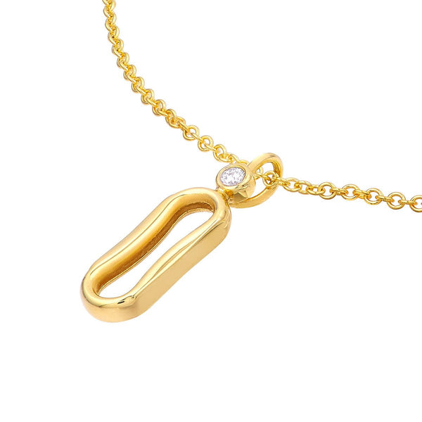 Birmingham Jewelry - 14K Yellow Gold 1/20tcw Diamond Oval Link Pendant - Birmingham Jewelry