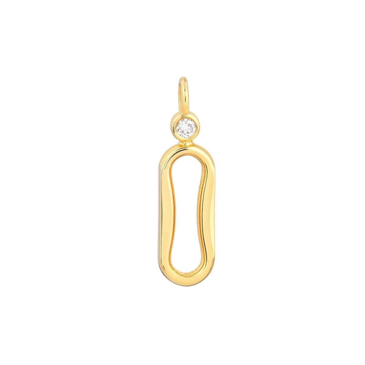 14K Yellow Gold 1/20tcw Diamond Oval Link Pendant Birmingham Jewelry Pendant Birmingham Jewelry 