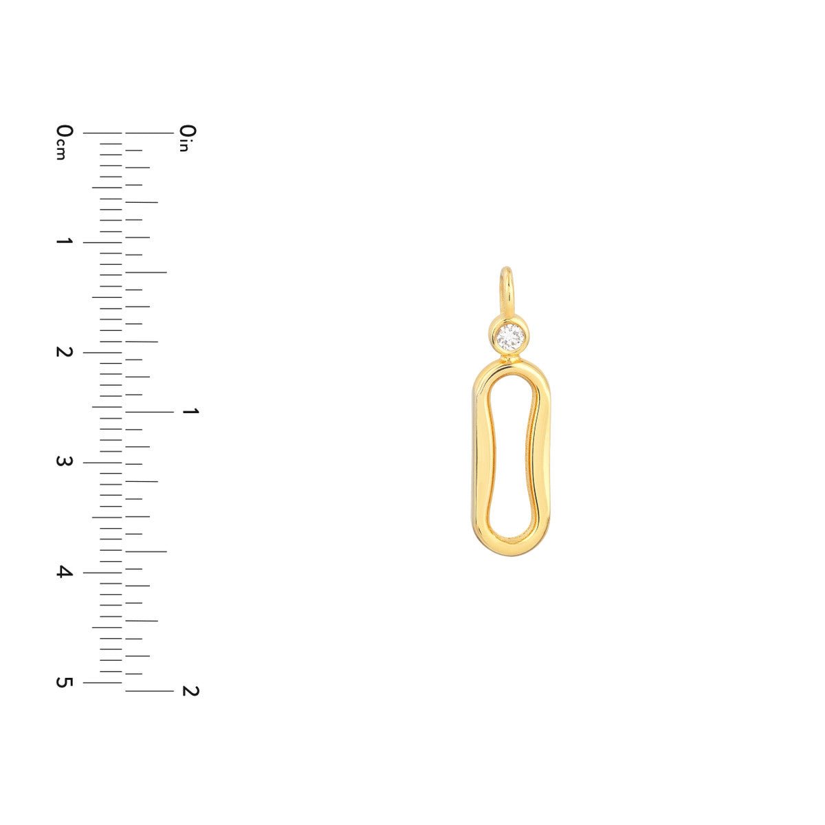 14K Yellow Gold 1/20tcw Diamond Oval Link Pendant Birmingham Jewelry Pendant Birmingham Jewelry 
