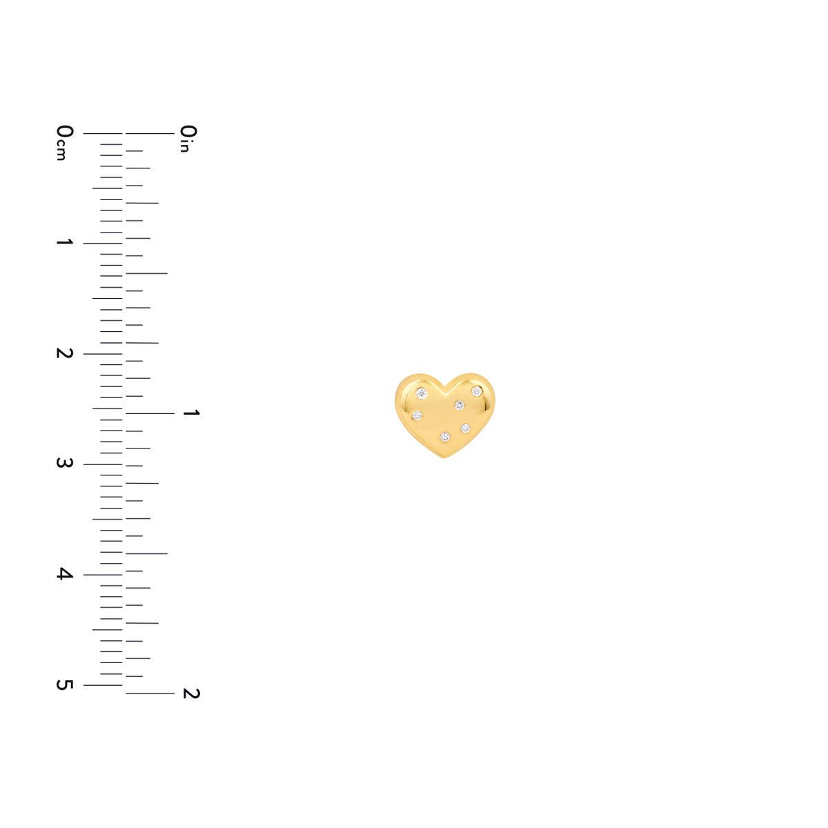 Birmingham Jewelry - 14K Yellow Gold 1/20tcw Diamond Puffy Heart Stud Earrings - Birmingham Jewelry