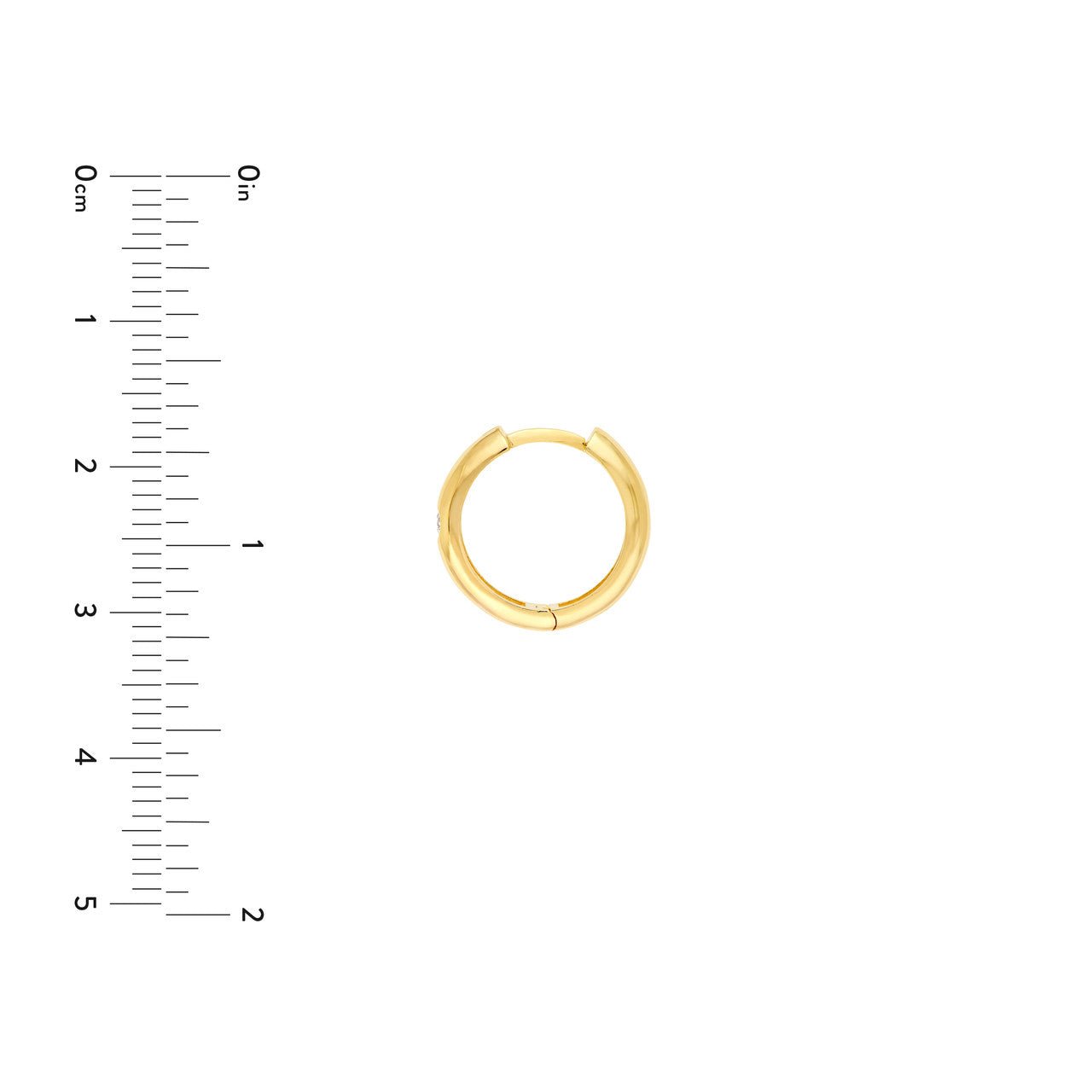Birmingham Jewelry - 14K Yellow Gold 15.00mm Diamond Round Hoop Earrings - Birmingham Jewelry