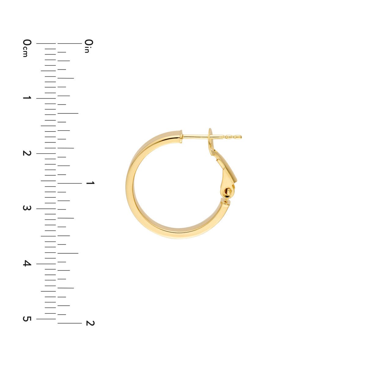 Birmingham Jewelry - 14K Yellow Gold 15.00mm Rectangle Tube Round Hoop Earrings - Birmingham Jewelry