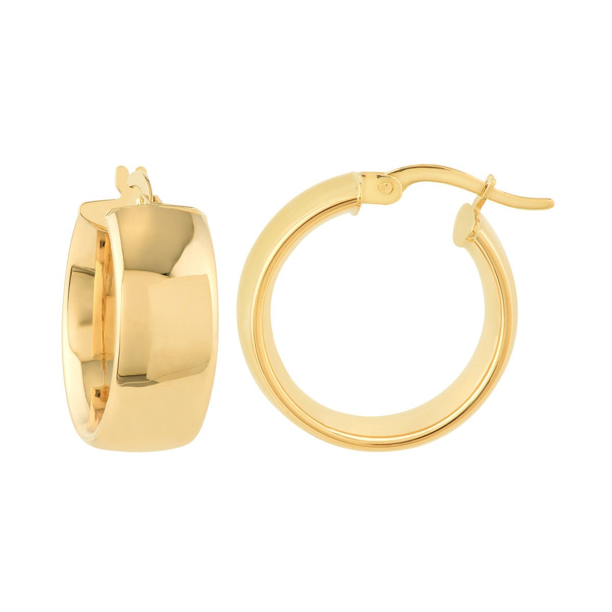 14K Yellow Gold 15.00mm Round Hoop Polished Earrings Birmingham Jewelry Earrings Birmingham Jewelry 