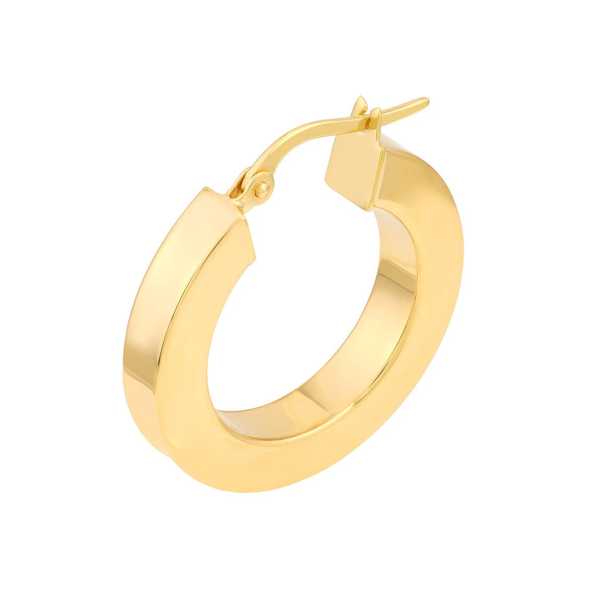 14K Yellow Gold 15.00mm Round Square Tube Hoop Earrings Birmingham Jewelry Earrings Birmingham Jewelry 