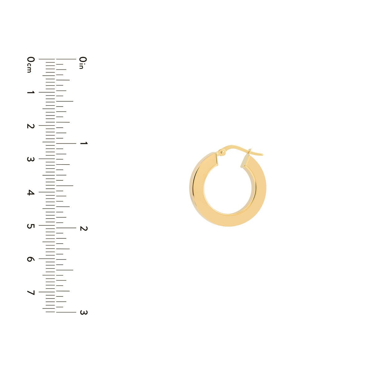 14K Yellow Gold 15.00mm Round Square Tube Hoop Earrings Birmingham Jewelry Earrings Birmingham Jewelry 