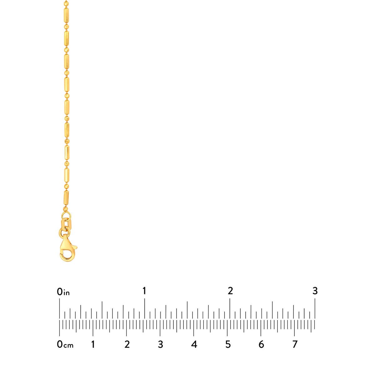 Birmingham Jewelry - 14K Yellow Gold 1.50mm Bead and Long Bar Chain - Birmingham Jewelry