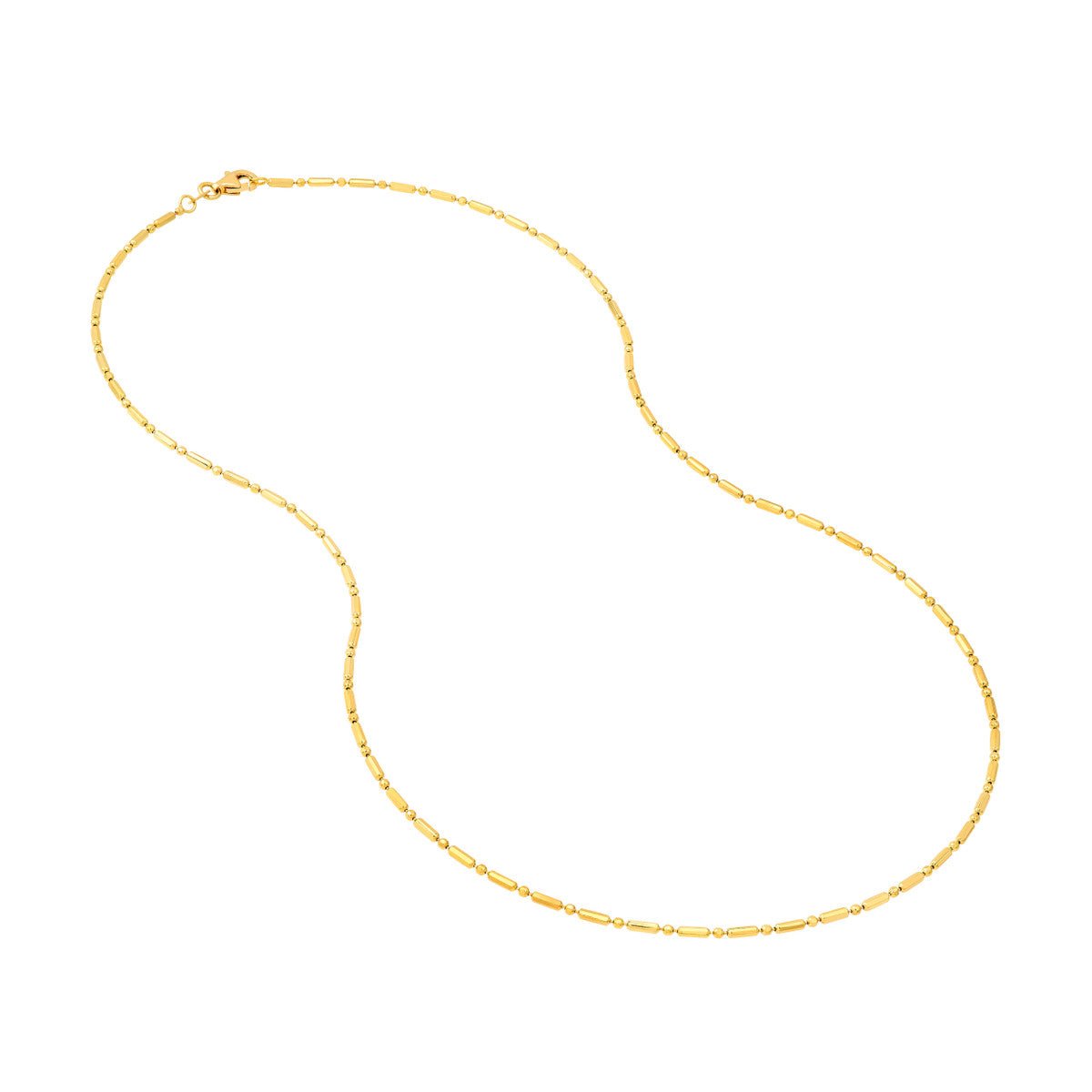 Birmingham Jewelry - 14K Yellow Gold 1.50mm Bead and Long Bar Chain - Birmingham Jewelry
