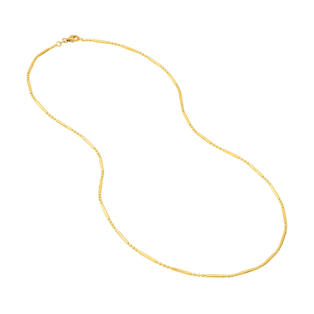Birmingham Jewelry - 14K Yellow Gold 1.50mm D/C 3+1 Bead and Bar Chain - Birmingham Jewelry