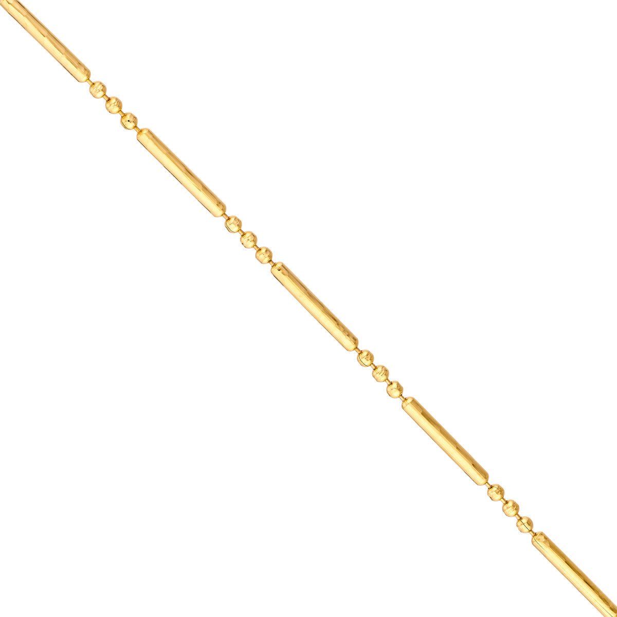 Birmingham Jewelry - 14K Yellow Gold 1.50mm D/C 3+1 Bead and Bar Chain - Birmingham Jewelry