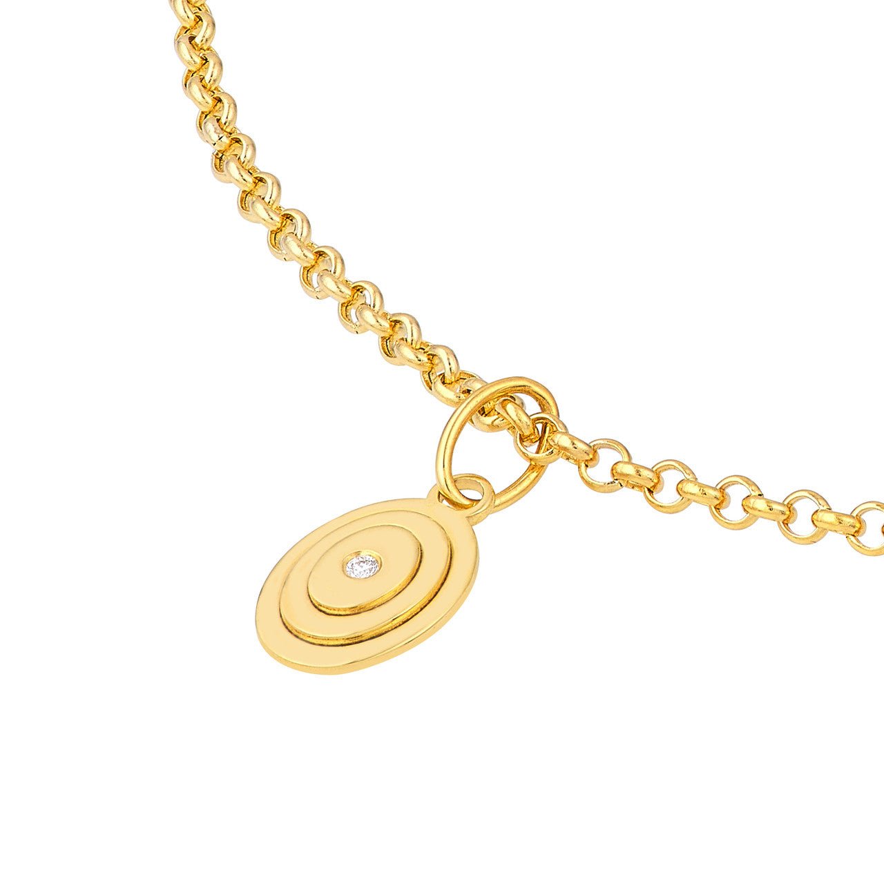 Birmingham Jewelry - 14K Yellow Gold 1.5pt Diamond Oval Stacked Pendant - Birmingham Jewelry