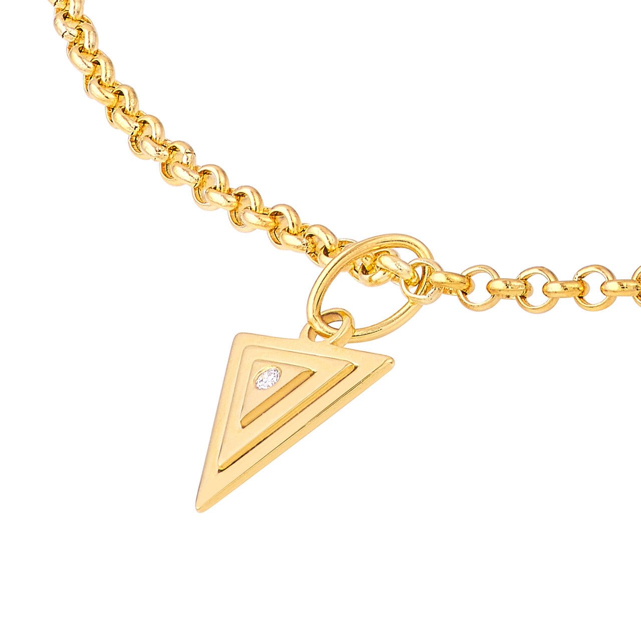 Birmingham Jewelry - 14K Yellow Gold 1.5pt Diamond Triangle Stacked Pendant - Birmingham Jewelry