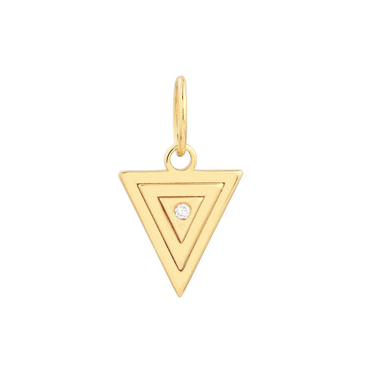 Birmingham Jewelry - 14K Yellow Gold 1.5pt Diamond Triangle Stacked Pendant - Birmingham Jewelry