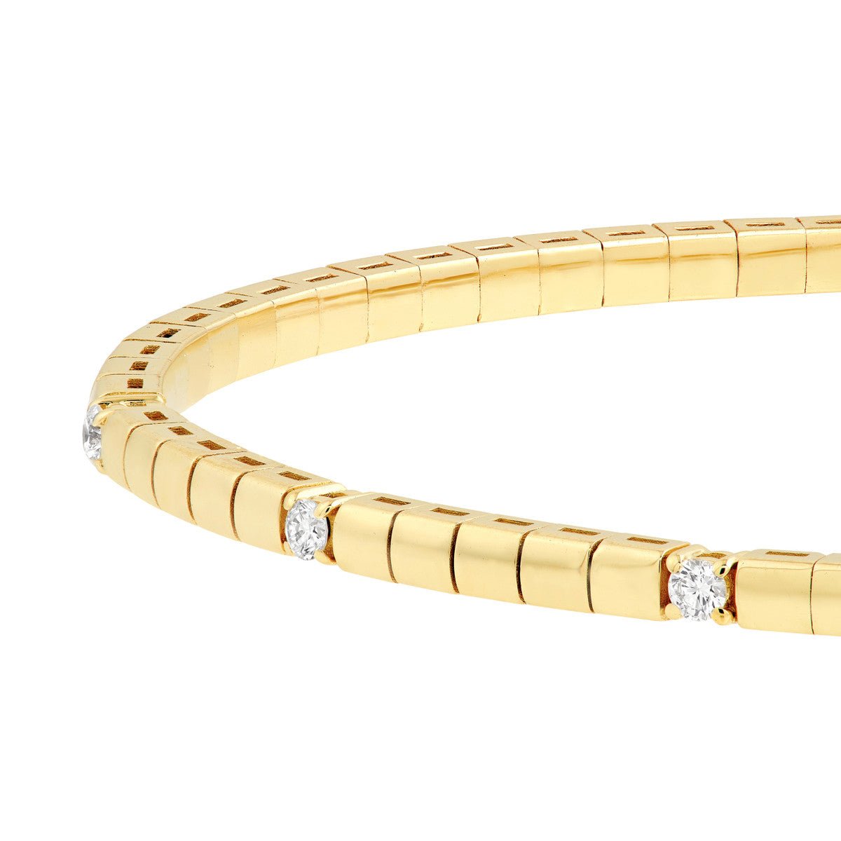 14K Yellow Gold 1/5tcw Diamond Flex Bangle Birmingham Jewelry Bangle Bracelet Birmingham Jewelry 
