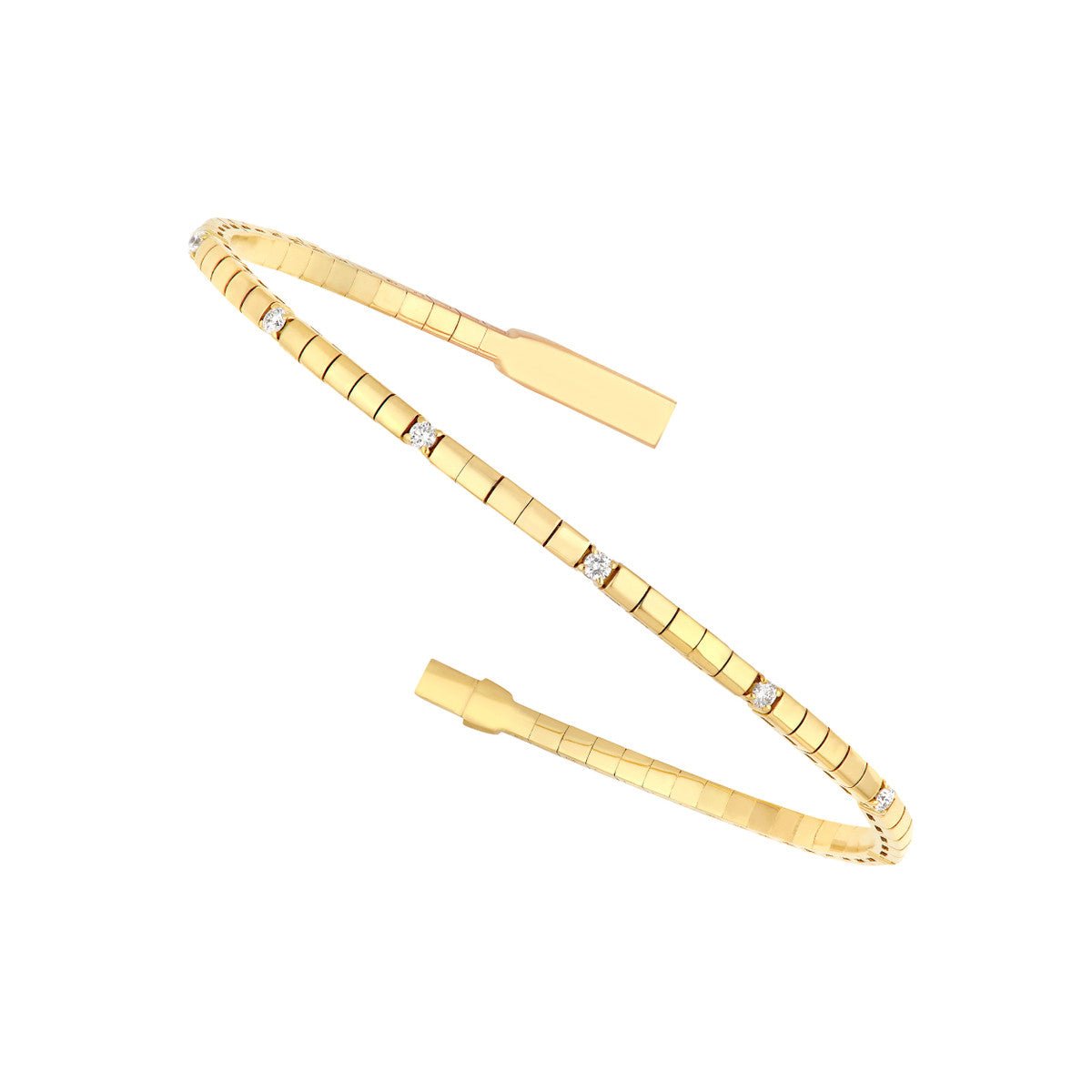 14K Yellow Gold 1/5tcw Diamond Flex Bangle Birmingham Jewelry Bangle Bracelet Birmingham Jewelry 