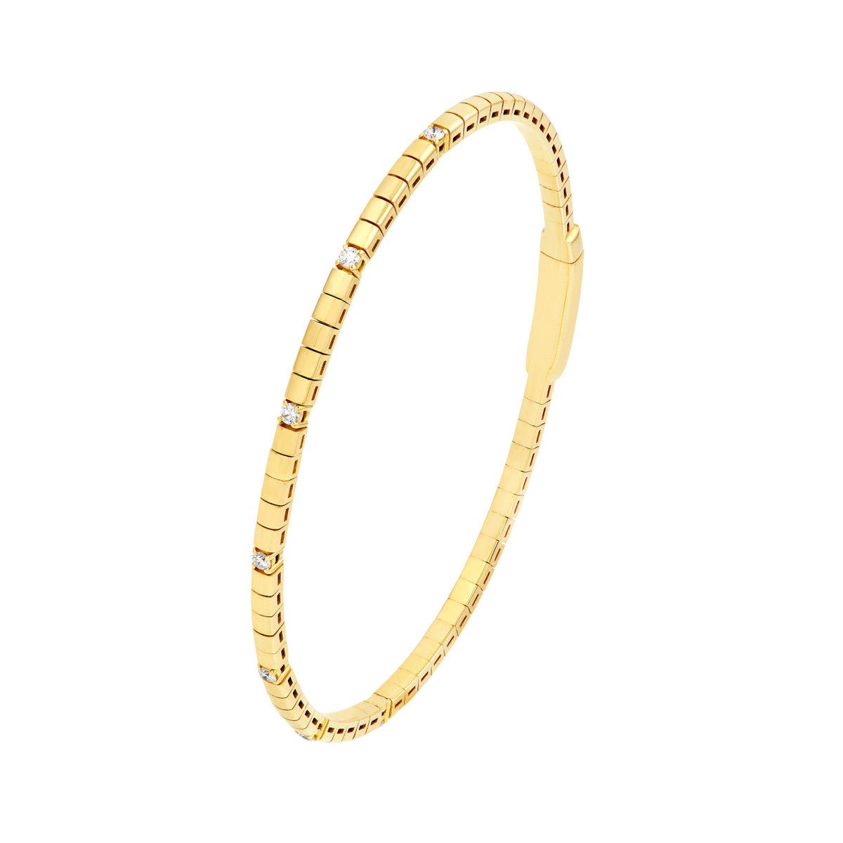 14K Yellow Gold 1/5tcw Diamond Flex Bangle Birmingham Jewelry Bangle Bracelet Birmingham Jewelry 