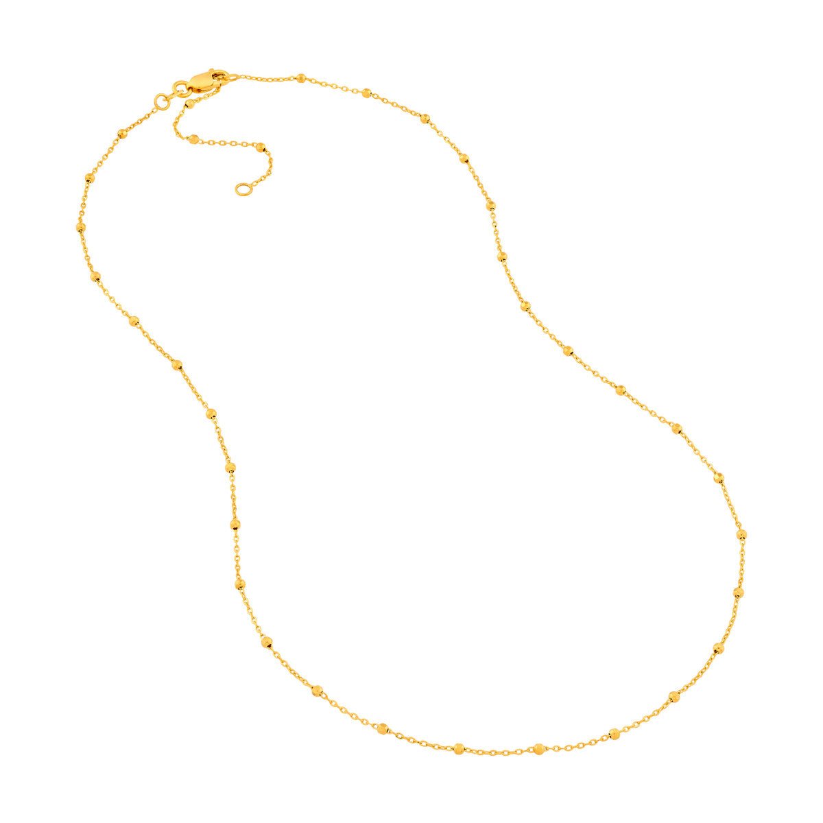 Birmingham Jewelry - 14K Yellow Gold 1.70mm Adjustable Saturn Chain - Birmingham Jewelry