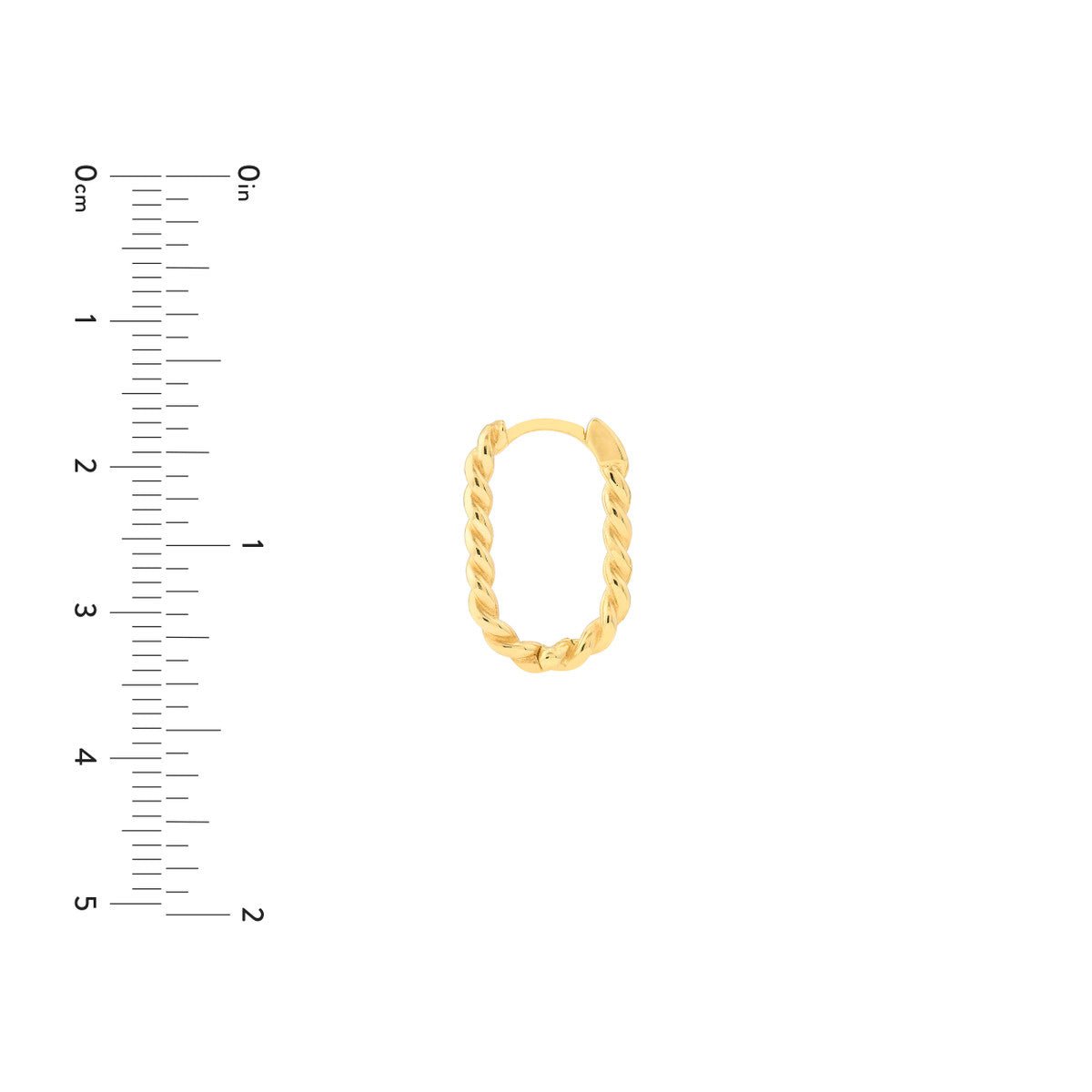 Birmingham Jewelry - 14K Yellow Gold 17.50mm Oval Twist Hoop Earrings - Birmingham Jewelry