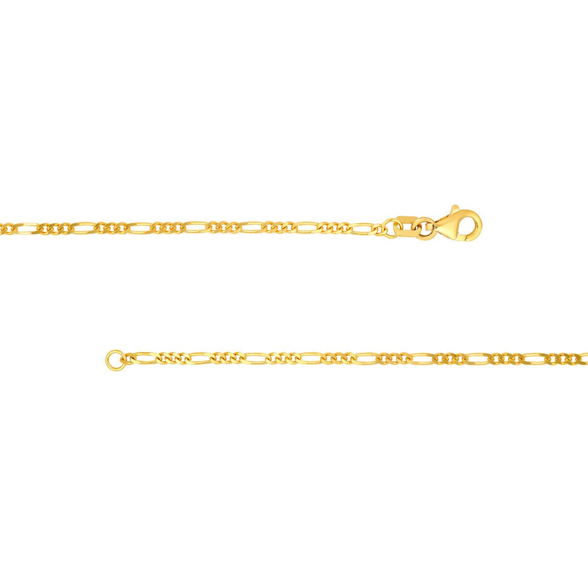 Birmingham Jewelry - 14K Yellow Gold 1.90mm Figaro 3+1 Chain - Birmingham Jewelry