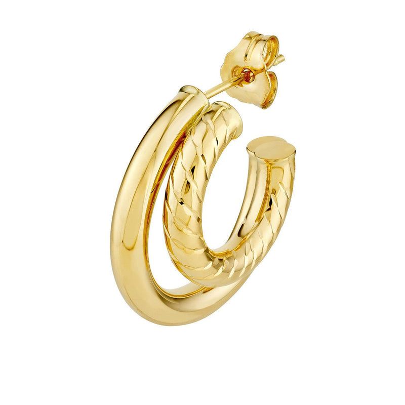 14k Double Twist top Hoop Earrings