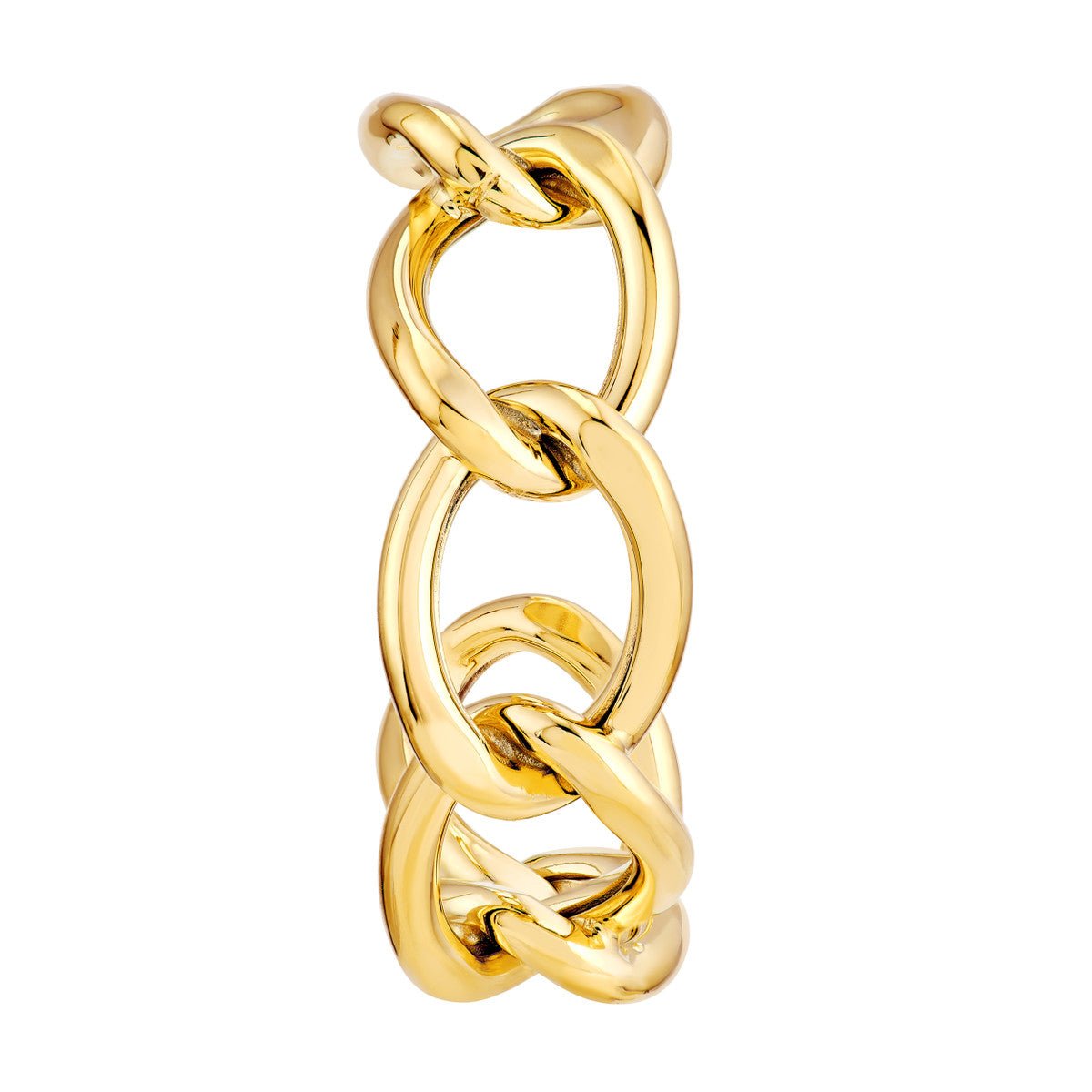 Birmingham Jewelry - 14K Yellow Gold 20.00mm Round Link Open Hoop Earrings - Birmingham Jewelry