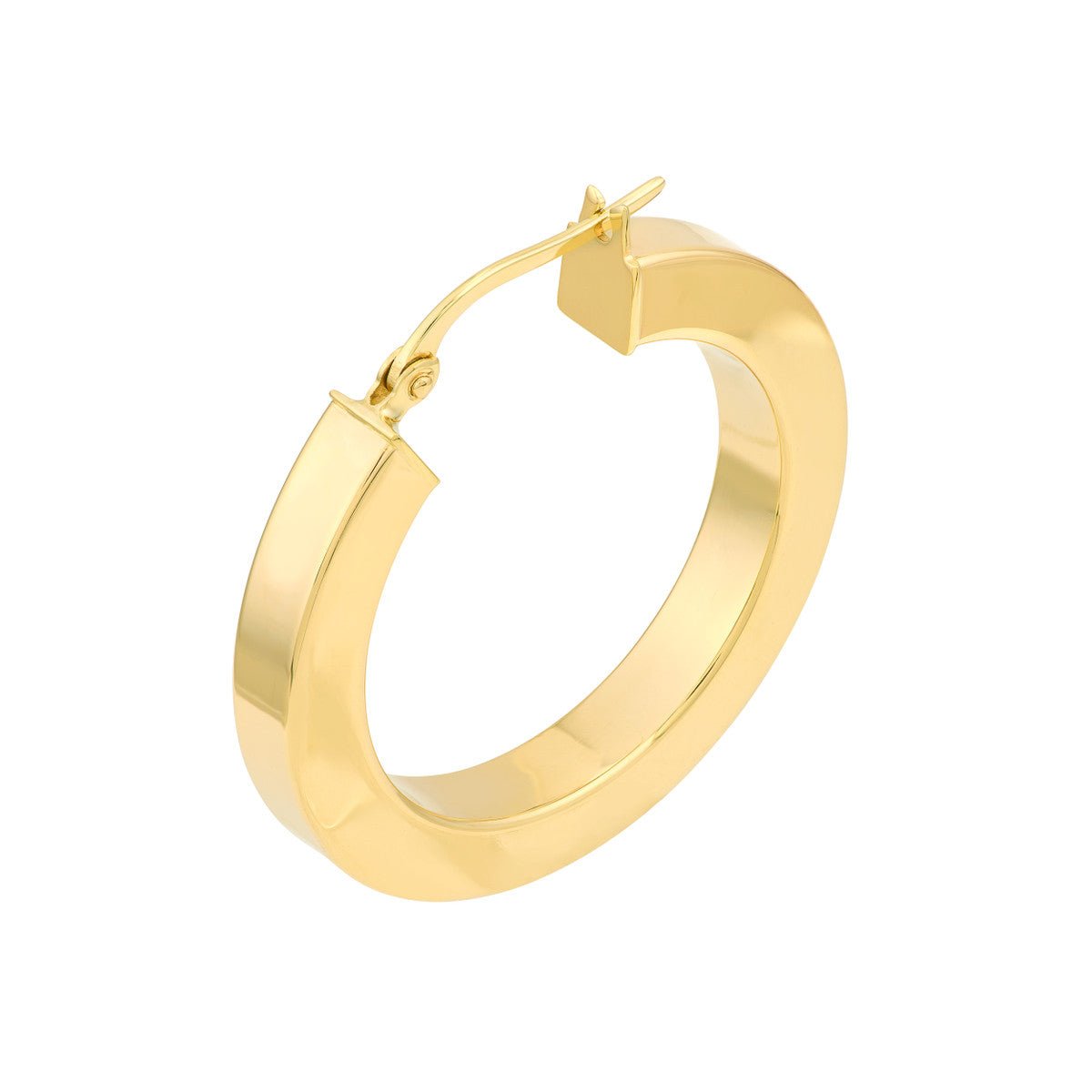 Birmingham Jewelry - 14K Yellow Gold 20.00mm Round Square Tube Hoop Earrings - Birmingham Jewelry