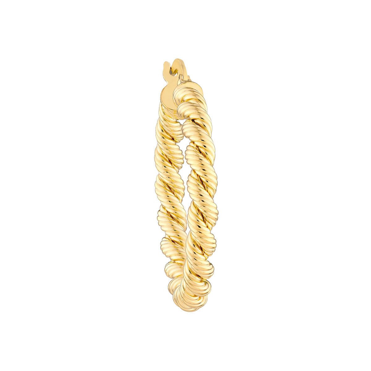 14K Yellow Gold 20.00mm Twisted Rope Hoop Earrings Birmingham Jewelry Earrings Birmingham Jewelry 