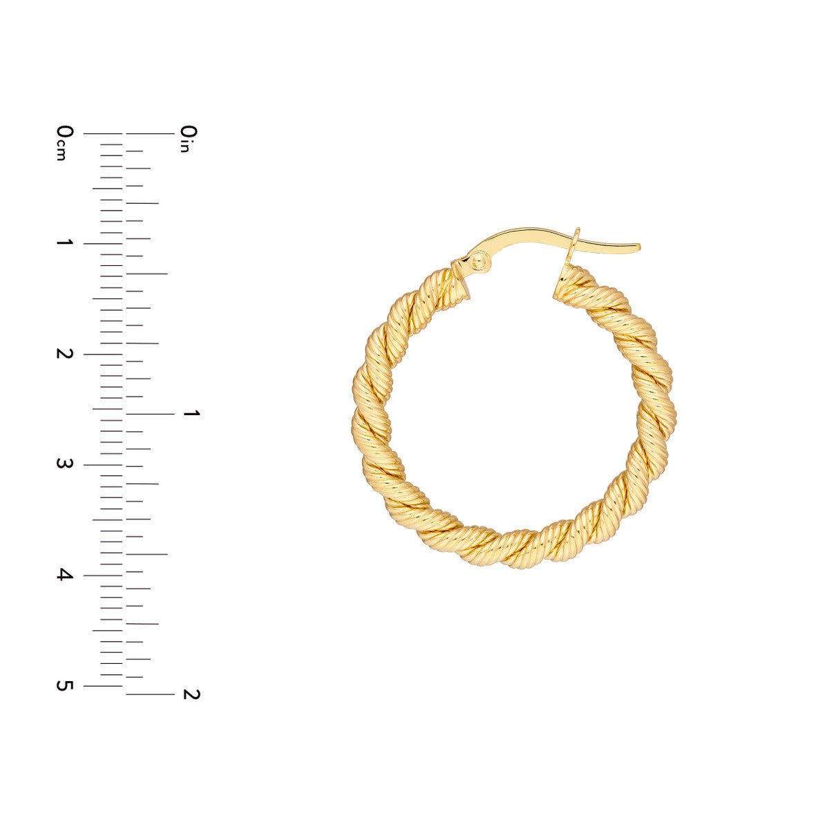 14K Yellow Gold 20.00mm Twisted Rope Hoop Earrings Birmingham Jewelry Earrings Birmingham Jewelry 