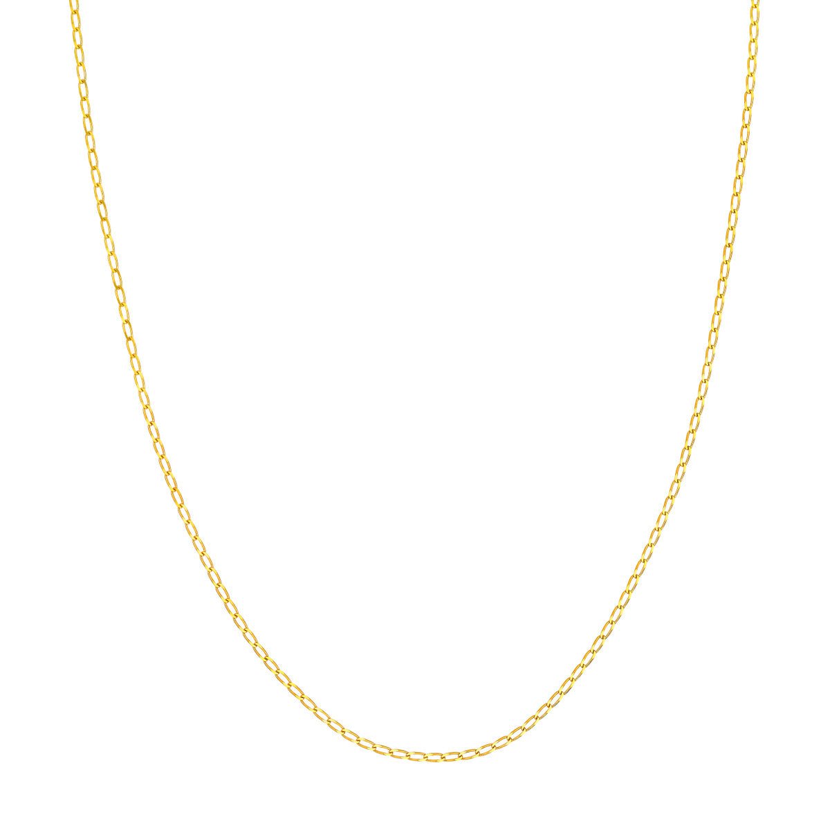Birmingham Jewelry - 14K Yellow Gold 2.00mm Hammered Long Piatto Chain - Birmingham Jewelry