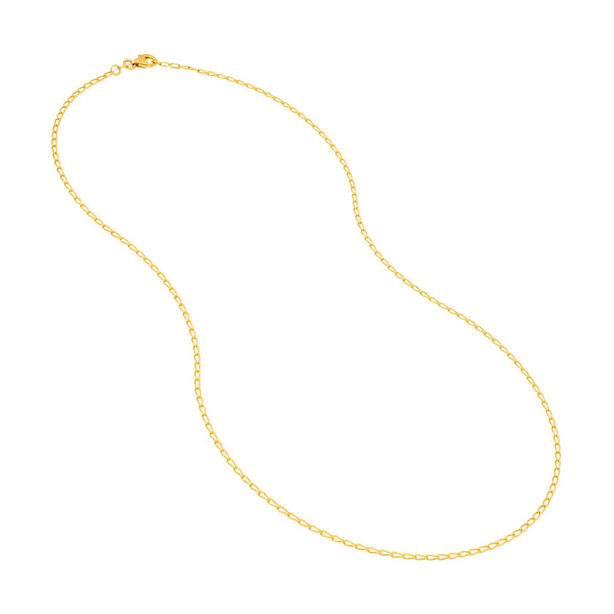 Birmingham Jewelry - 14K Yellow Gold 2.00mm Hammered Long Piatto Chain - Birmingham Jewelry