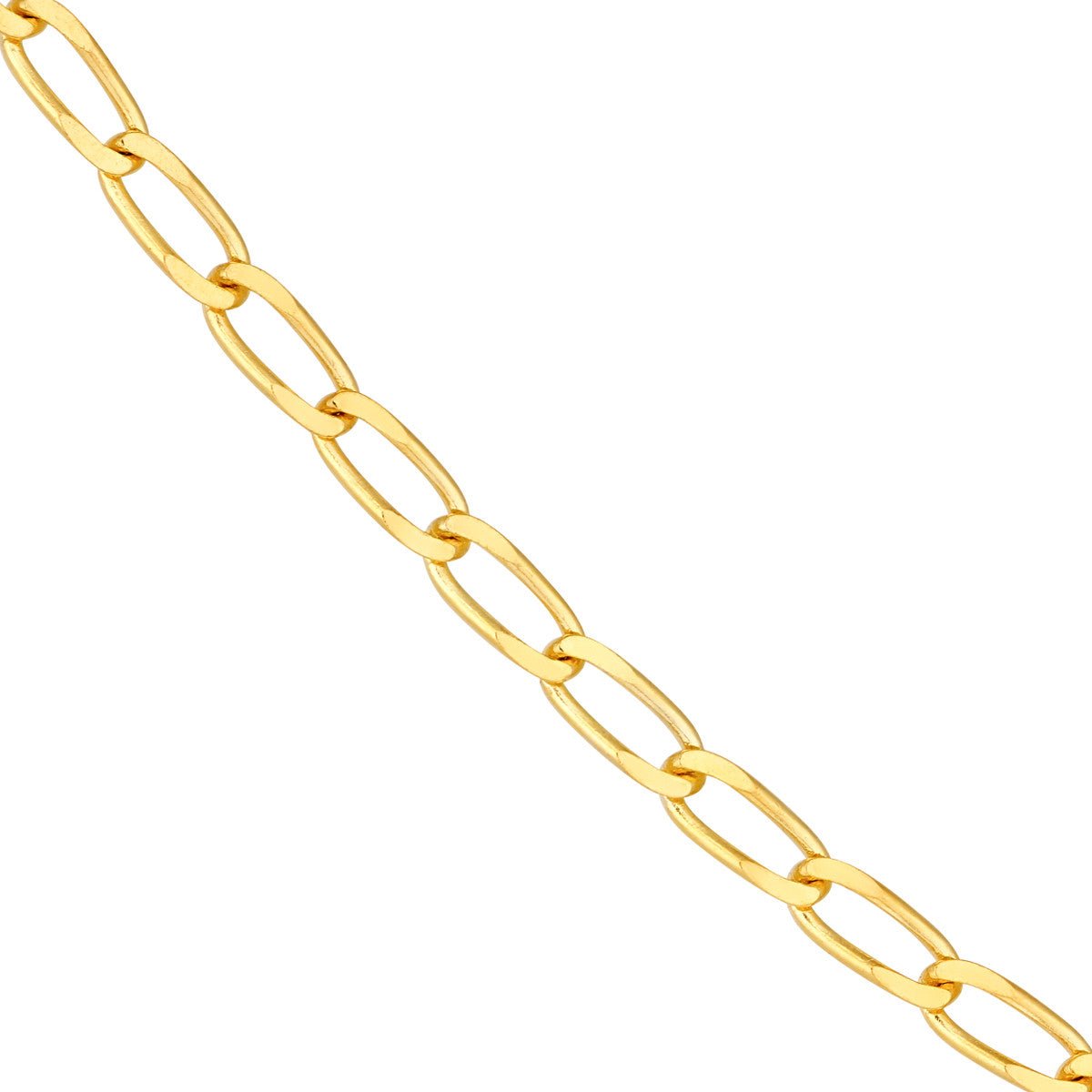 Birmingham Jewelry - 14K Yellow Gold 2.00mm Hammered Long Piatto Chain - Birmingham Jewelry