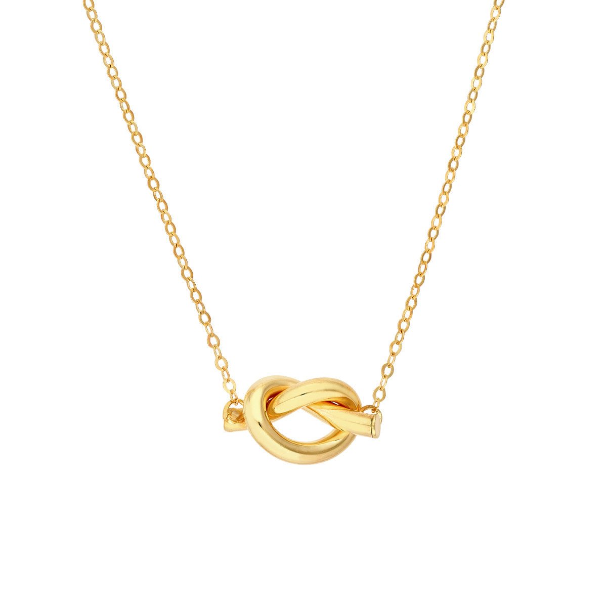 Birmingham Jewelry - 14K Yellow Gold 2.00mm Tube Love Knot Necklace - Birmingham Jewelry