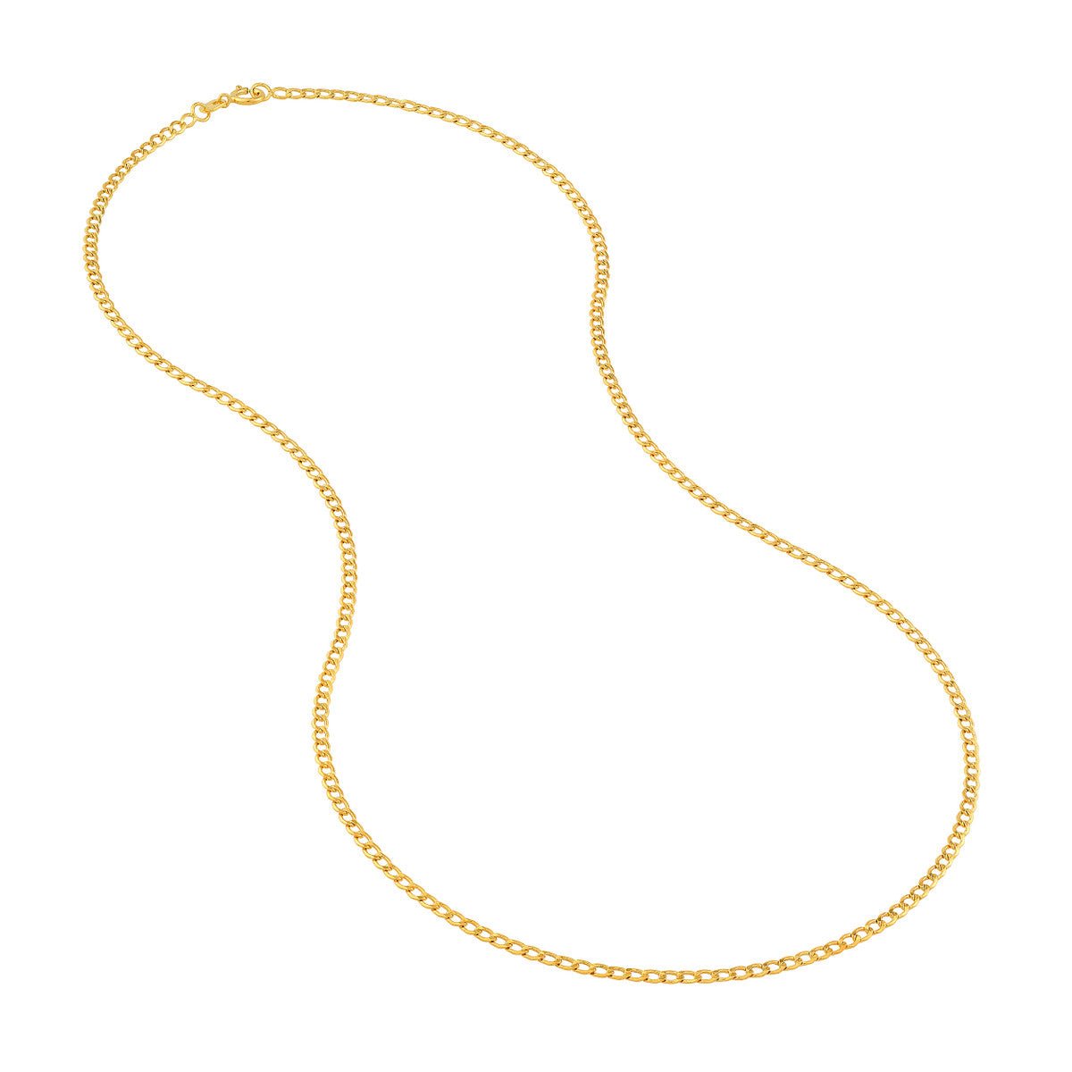 Birmingham Jewelry - 14K Yellow Gold 2.25mm Hollow Curb Chain - Birmingham Jewelry