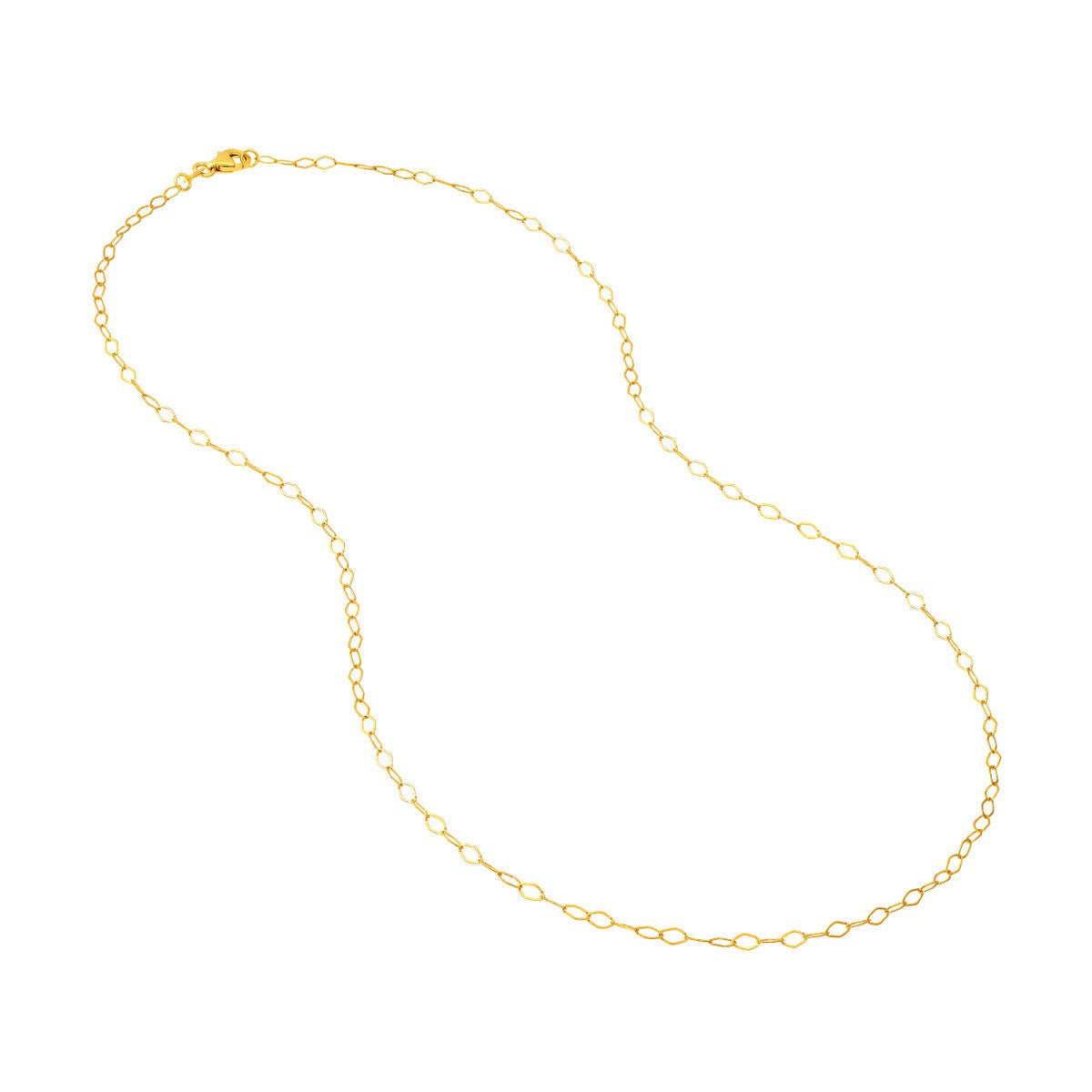 Birmingham Jewelry - 14K Yellow Gold 2.50mm Single Link Piatto Chain - Birmingham Jewelry