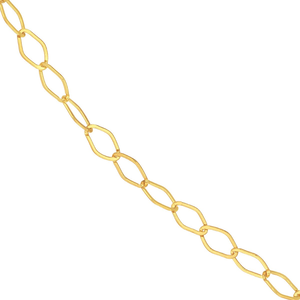 Birmingham Jewelry - 14K Yellow Gold 2.50mm Single Link Piatto Chain - Birmingham Jewelry