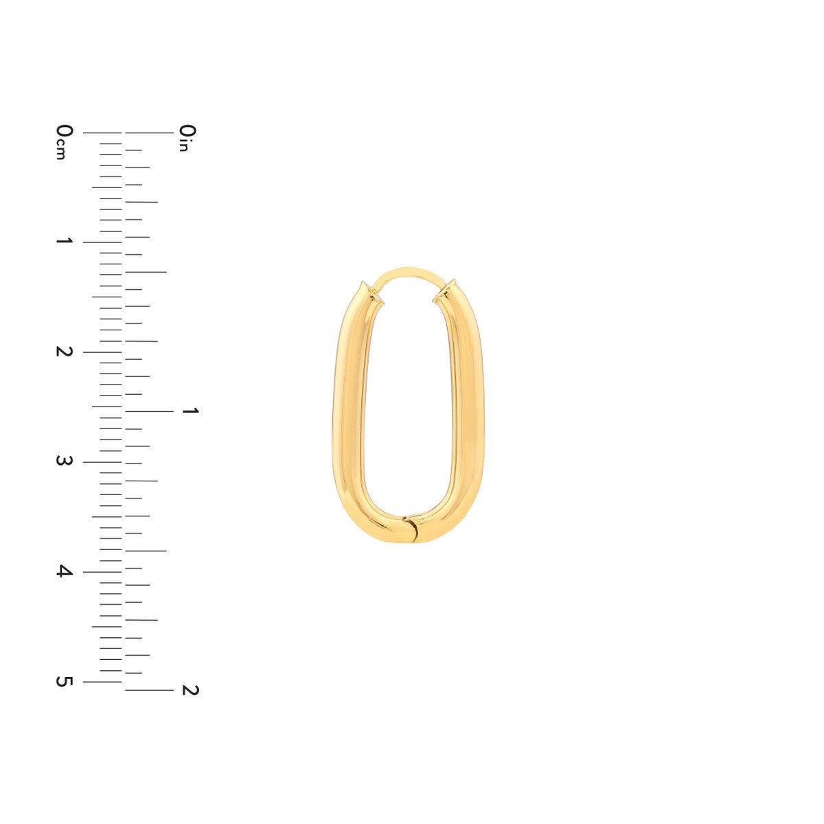 Birmingham Jewelry - 14K Yellow Gold 25.10mm Oval Round Hoop Hinged Earrings - Birmingham Jewelry