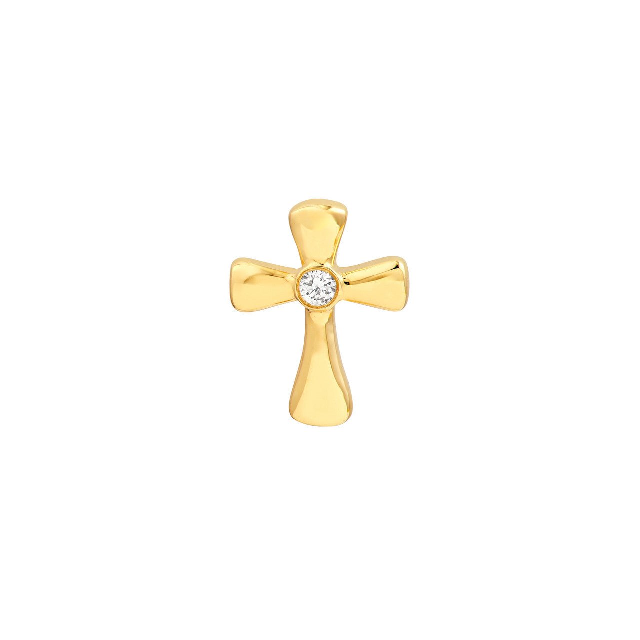 Birmingham Jewelry - 14K Yellow Gold 2.5pt Dia Cross Stud Earrings - Birmingham Jewelry
