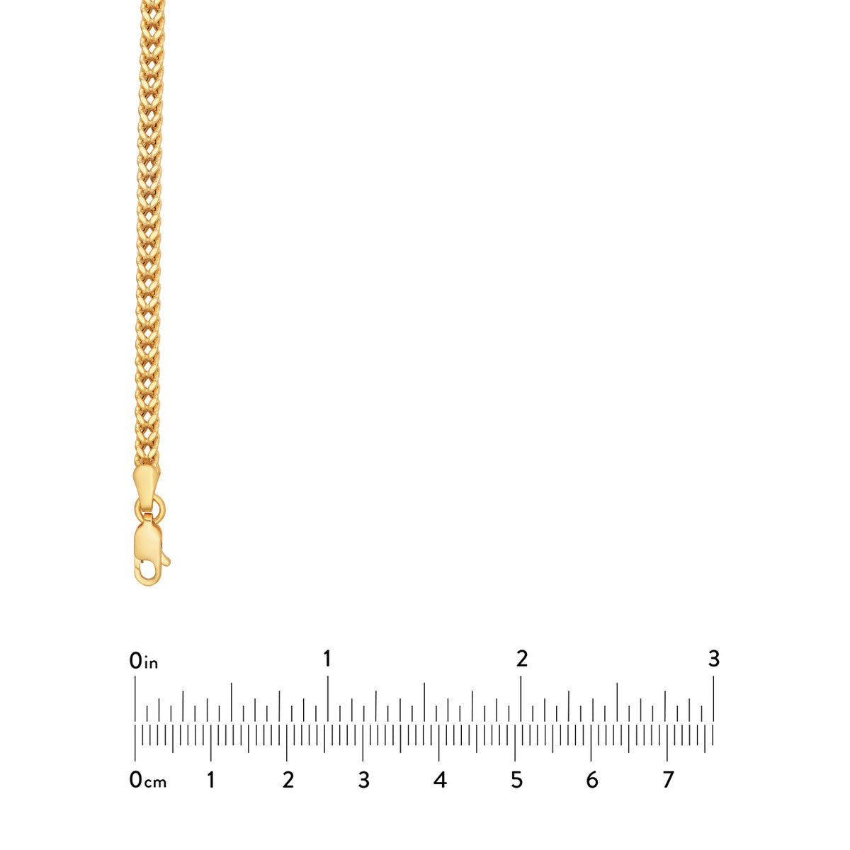 Birmingham Jewelry - 14K Yellow Gold 2.65mm Hollow Square Franco Chain - Birmingham Jewelry