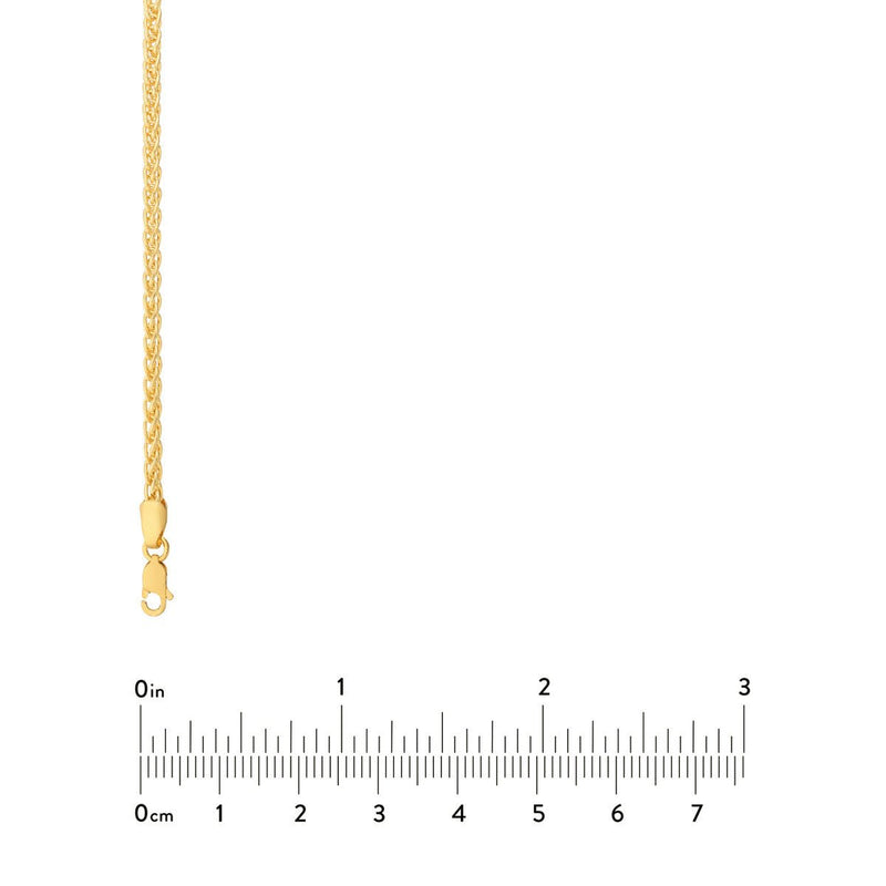 Birmingham Jewelry - 14K Yellow Gold 2.65mm Round Wheat Chain - Birmingham Jewelry