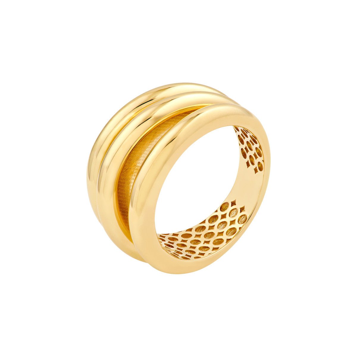 Birmingham Jewelry - 14K Yellow Gold 3 Row Cuff Ring - Birmingham Jewelry
