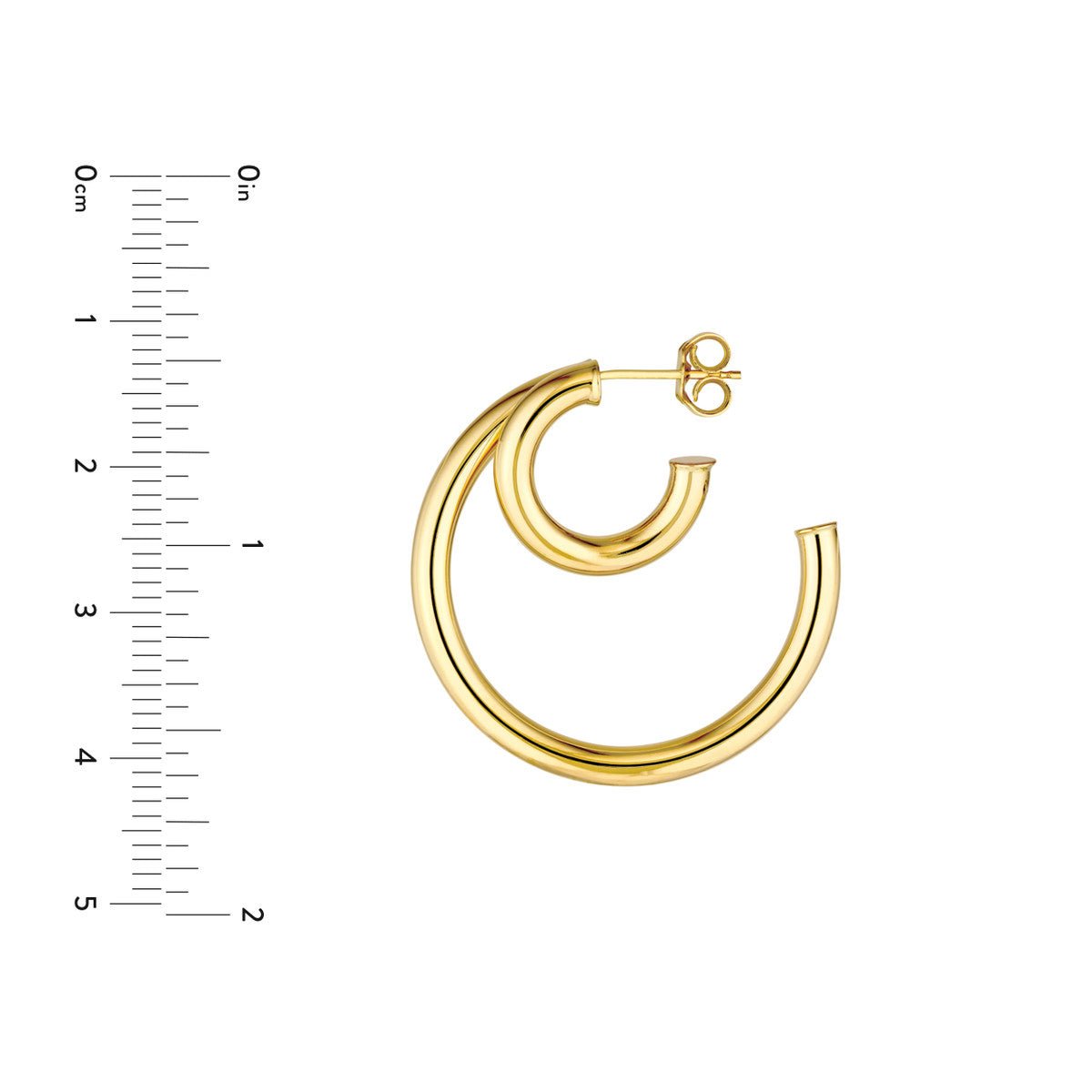 14K Yellow Gold 30.00mm Double Hoop Earrings Birmingham Jewelry Earrings Birmingham Jewelry 