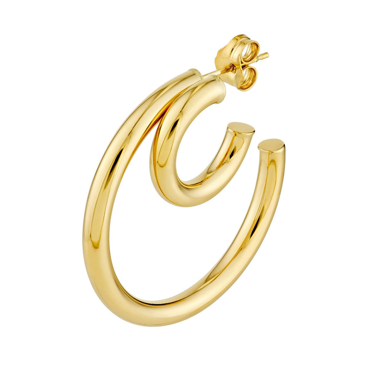14K Yellow Gold 30.00mm Double Hoop Earrings Birmingham Jewelry Earrings Birmingham Jewelry 