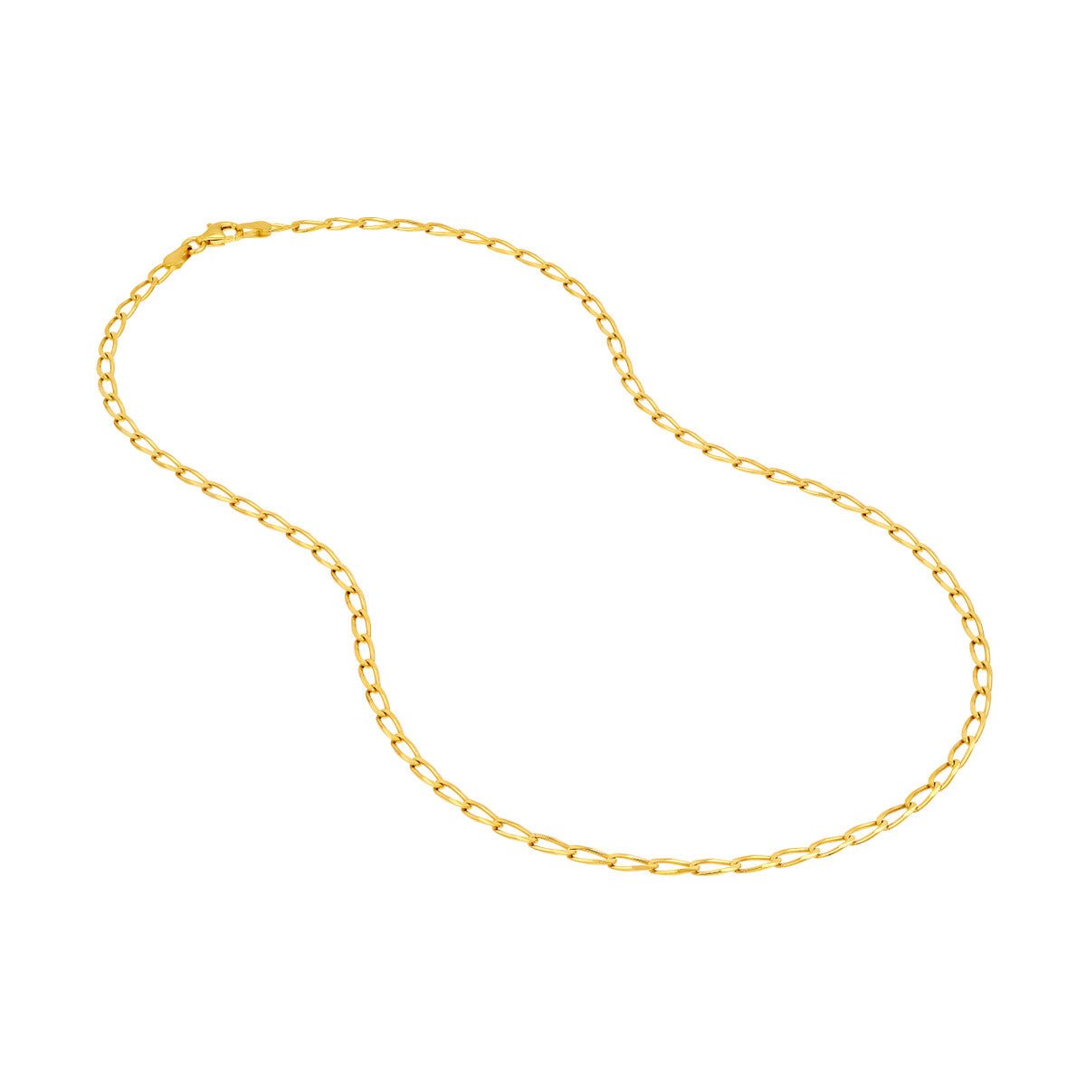 Birmingham Jewelry - 14K Yellow Gold 3.00mm Long Link Curb Chain - Birmingham Jewelry