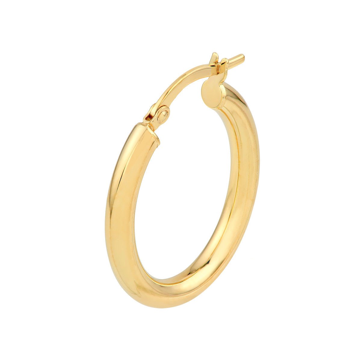 Birmingham Jewelry - 14K Yellow Gold 3.00mm Oval 20.00mm x 15.00mm Polish Tube Hoop Earrings - Birmingham Jewelry
