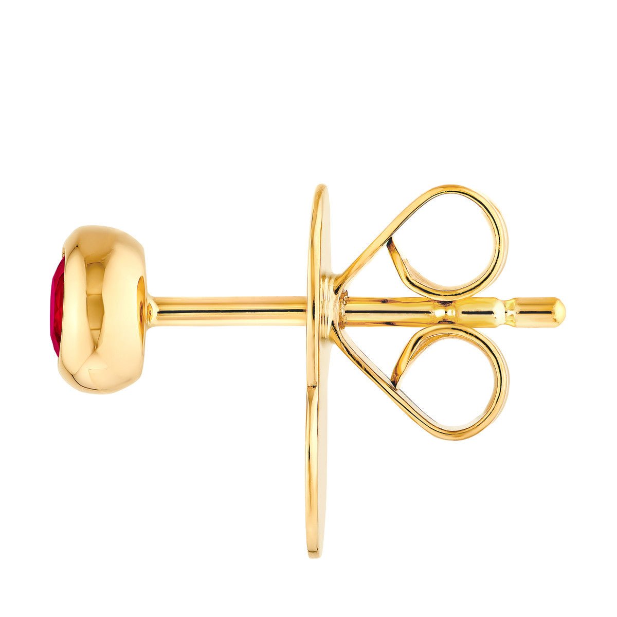 Birmingham Jewelry - 14K Yellow Gold 3.00mm Round Ruby Stud Earrings - Birmingham Jewelry