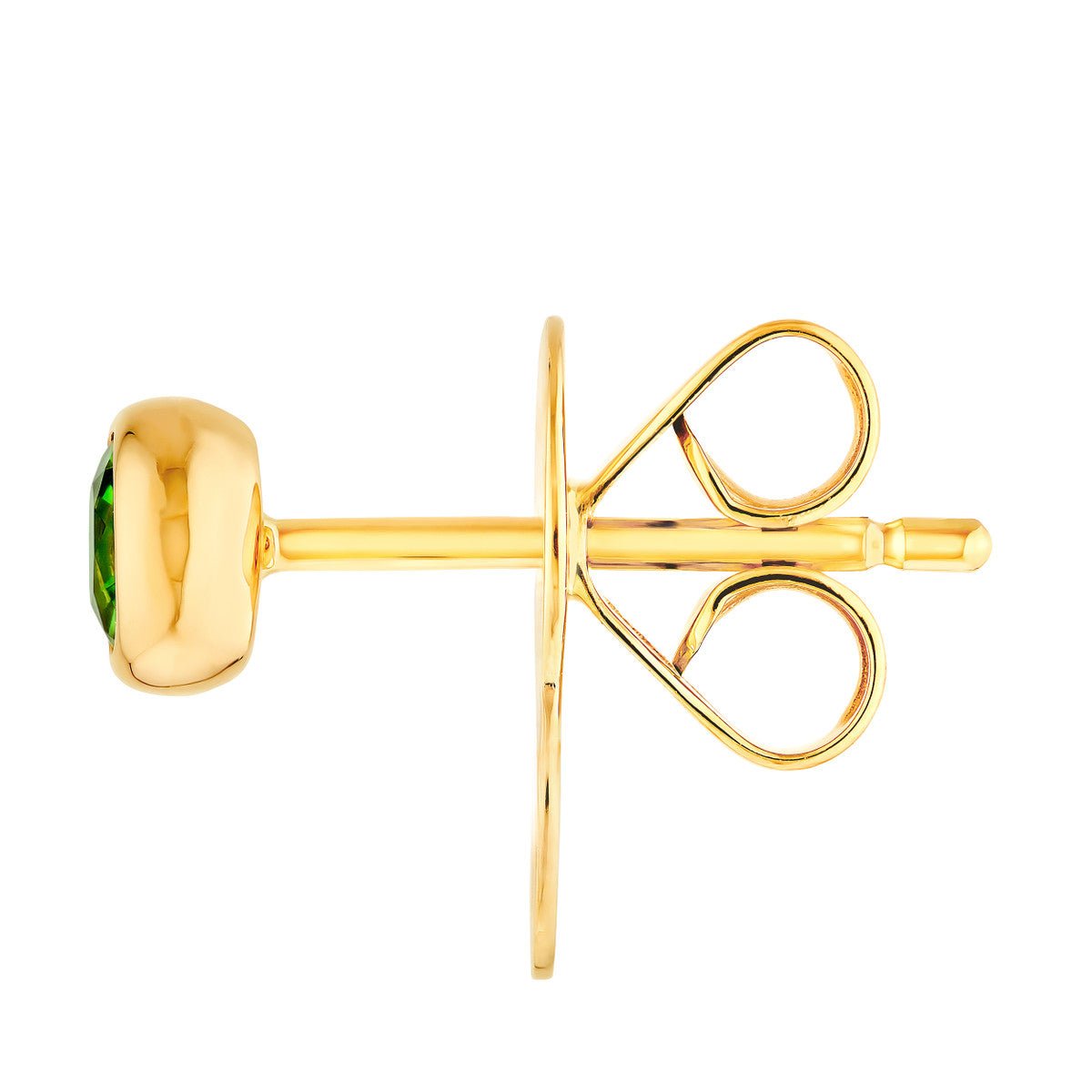 Birmingham Jewelry - 14K Yellow Gold 3.00mm Round Tsavorite Stud Earrings - Birmingham Jewelry