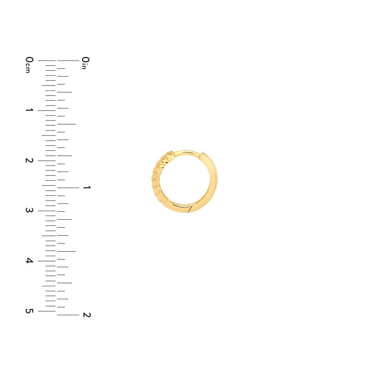 Birmingham Jewelry - 14K Yellow Gold 3.00mm x 13.00mm 1/2 Twisted Hinge Hoops - Birmingham Jewelry