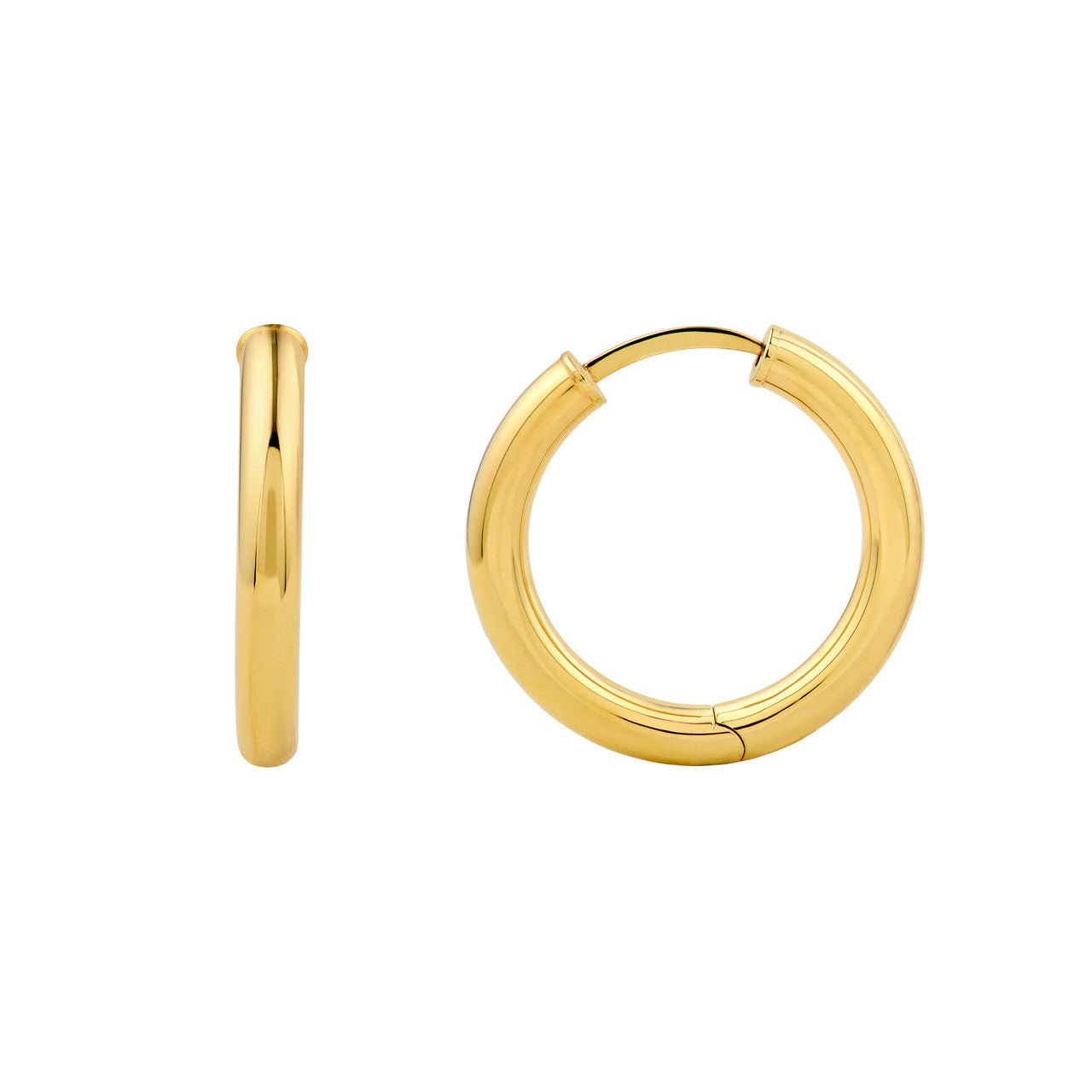Birmingham Jewelry - 14K Yellow Gold 3.00mm x 15.00mm Round Hoop Earrings - Birmingham Jewelry
