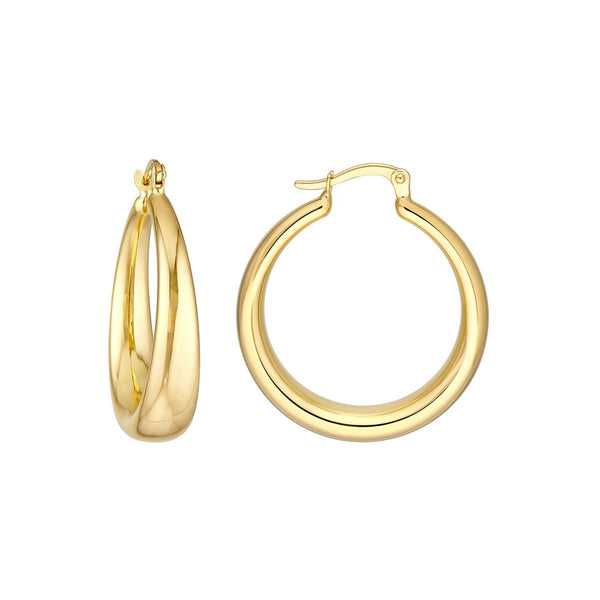 Birmingham Jewelry - 14K Yellow Gold 31.00mm Polished Round Hoop Earrings - Birmingham Jewelry