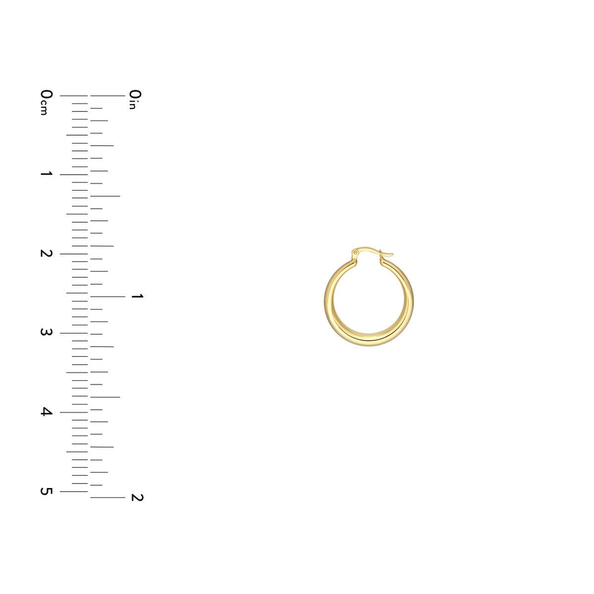 Birmingham Jewelry - 14K Yellow Gold 31.00mm Polished Round Hoop Earrings - Birmingham Jewelry